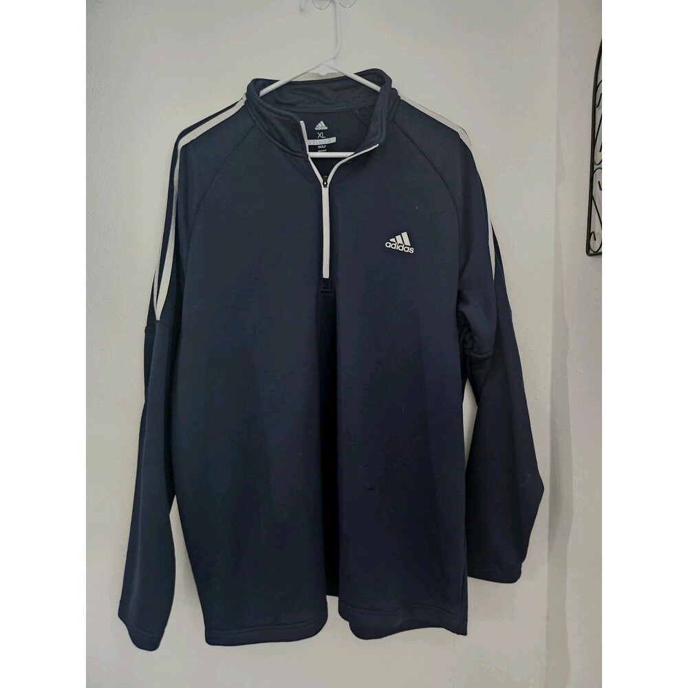 Adidas NAVY French mens Golf 1/4 zip pullover medium ATHLETICISM